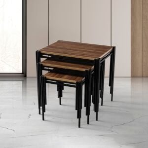 Piyano Kare Zigon Sehpa Ceviz TN0694