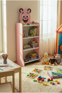 MD Happy Face Çocuk Kitaplığı Pembe