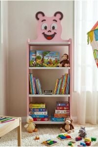MD Happy Face Çocuk Kitaplığı Pembe