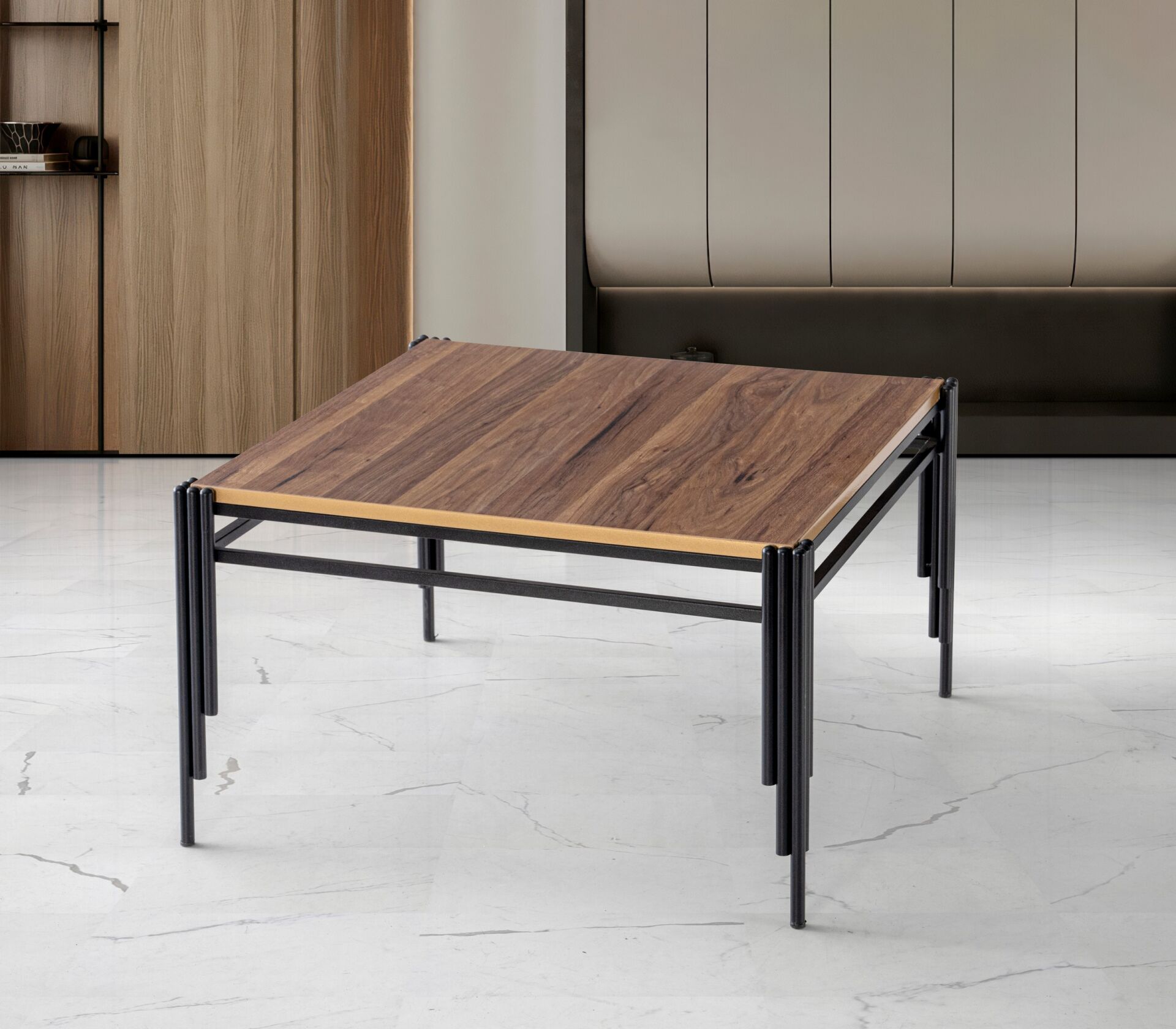 Piyano Kare Orta Sehpa Ceviz TN0697