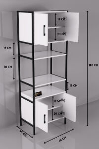 MD Fırın Dolabı Metal Ayaklı Beyaz 64 cm