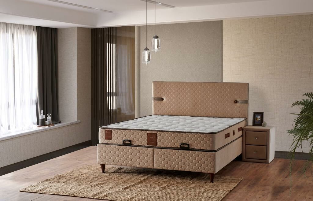 Perla 200x200 Double Mattress, Divan Base, and Headboard Set PV203