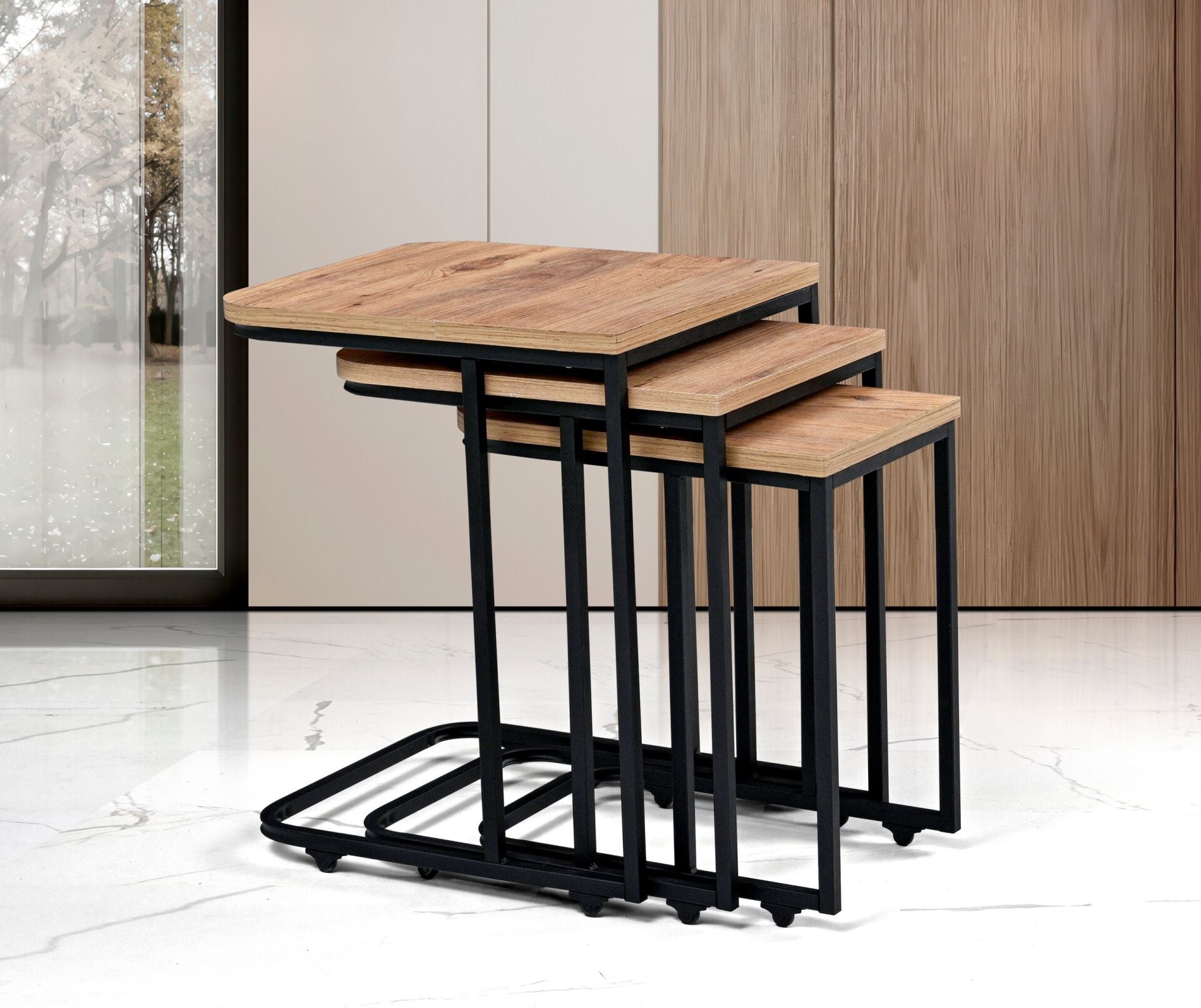 Eko Tekerlekli Zigon Sehpa Atlantik Çam TN0701