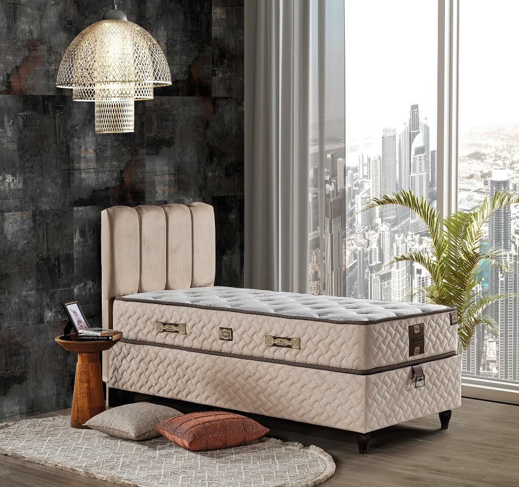 Gold 90X190 Tek Kişilik Yatak, Baza, Başlık Seti EY2018