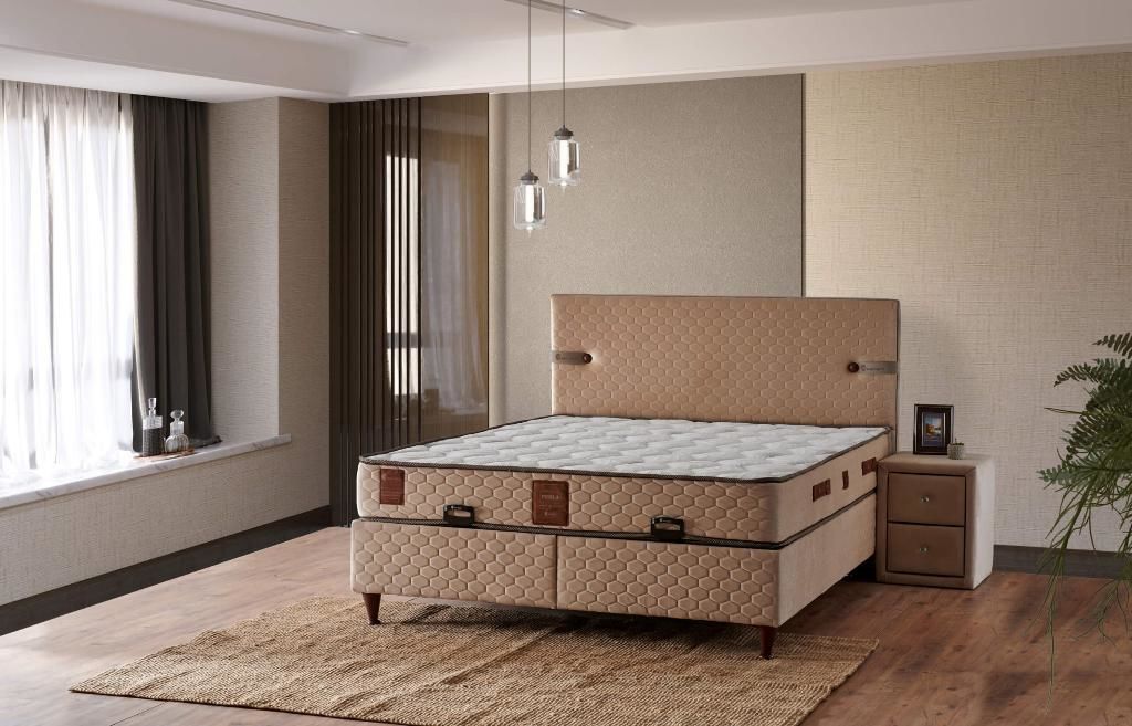 Perla 140x200 Double Divan Base and Headboard Set PV204
