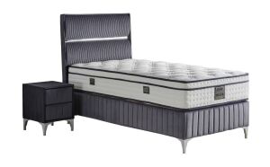 Silver 90x190 Tek Kişilik Yatak, Baza, Başlık Seti MYB1303