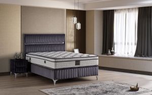 Silver 150x200 Çift Kişilik Yatak, Baza, Başlık Seti MYB1303