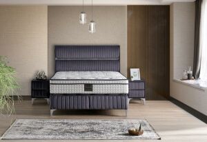 Silver 160x200 Çift Kişilik Yatak, Baza, Başlık Seti MYB1303