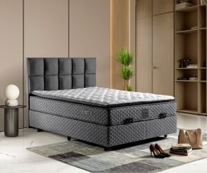 Quatro Plus 150x200 Yatak, Baza, Başlık Seti Antrasit TN0715