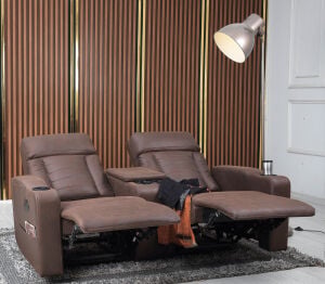 Aspendos 2'li Sabit Elektrik Mekanizmalı Fonksiyonel Baba TV Koltuğu