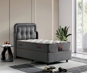 Bella 90x190 Yatak, Baza, Başlık Seti Antrasit TN0716