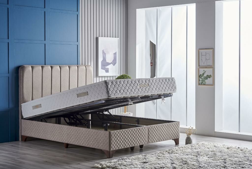 Innova Mink 140x200 Double Mattress, Divan Base, Headboard Set CB2009