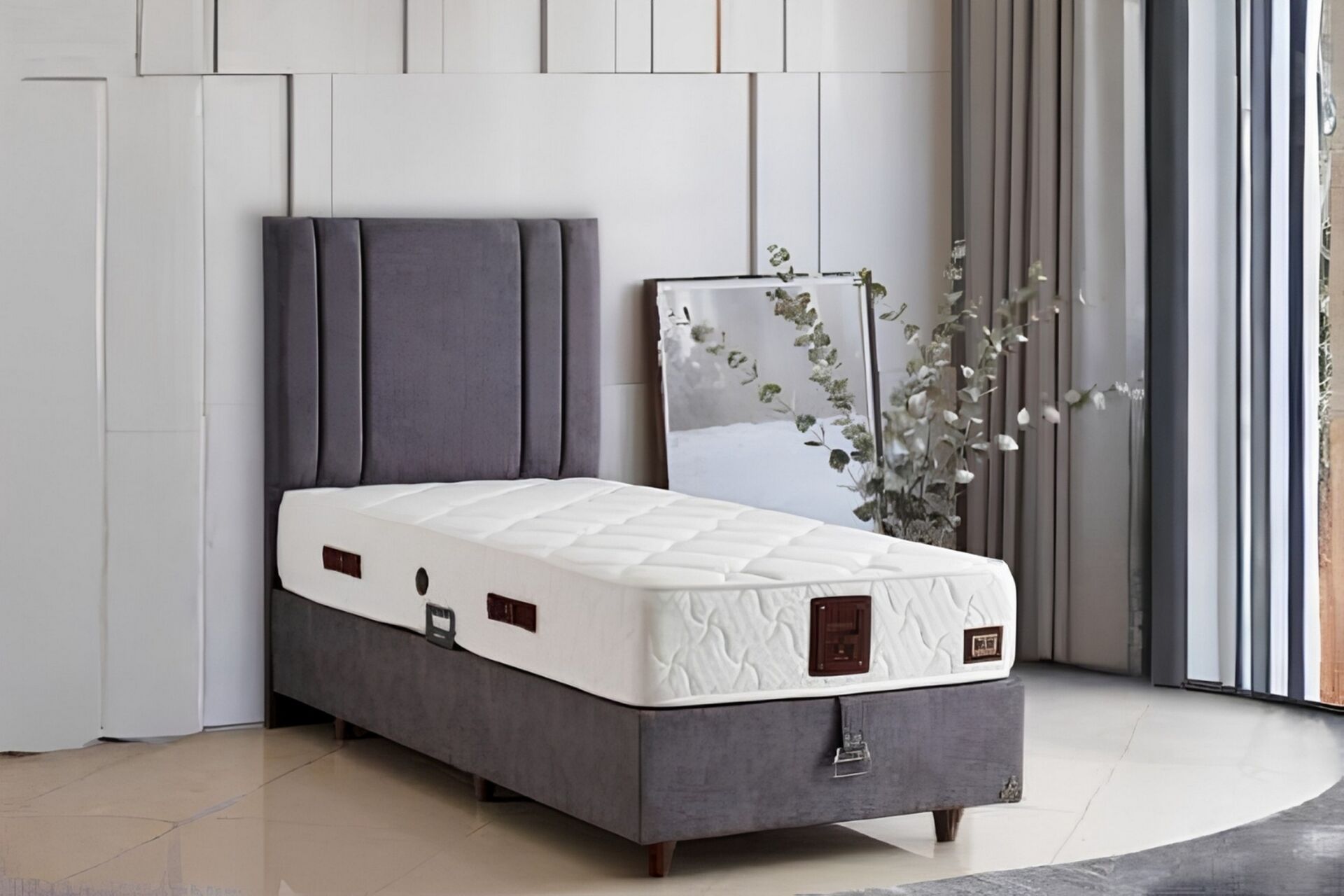 Latextra 90x190 Tek Kişilik Yatak, Baza, Başlık Seti CP1038