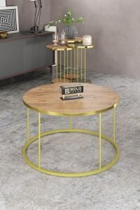 MD Gold Terra Sehpa Seti Antrasit Ceviz