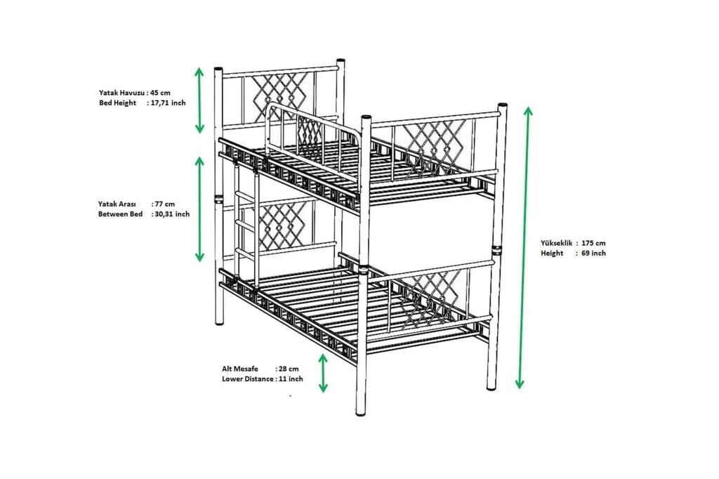 Metis Bunk Bed 90x200 ARM048 Black