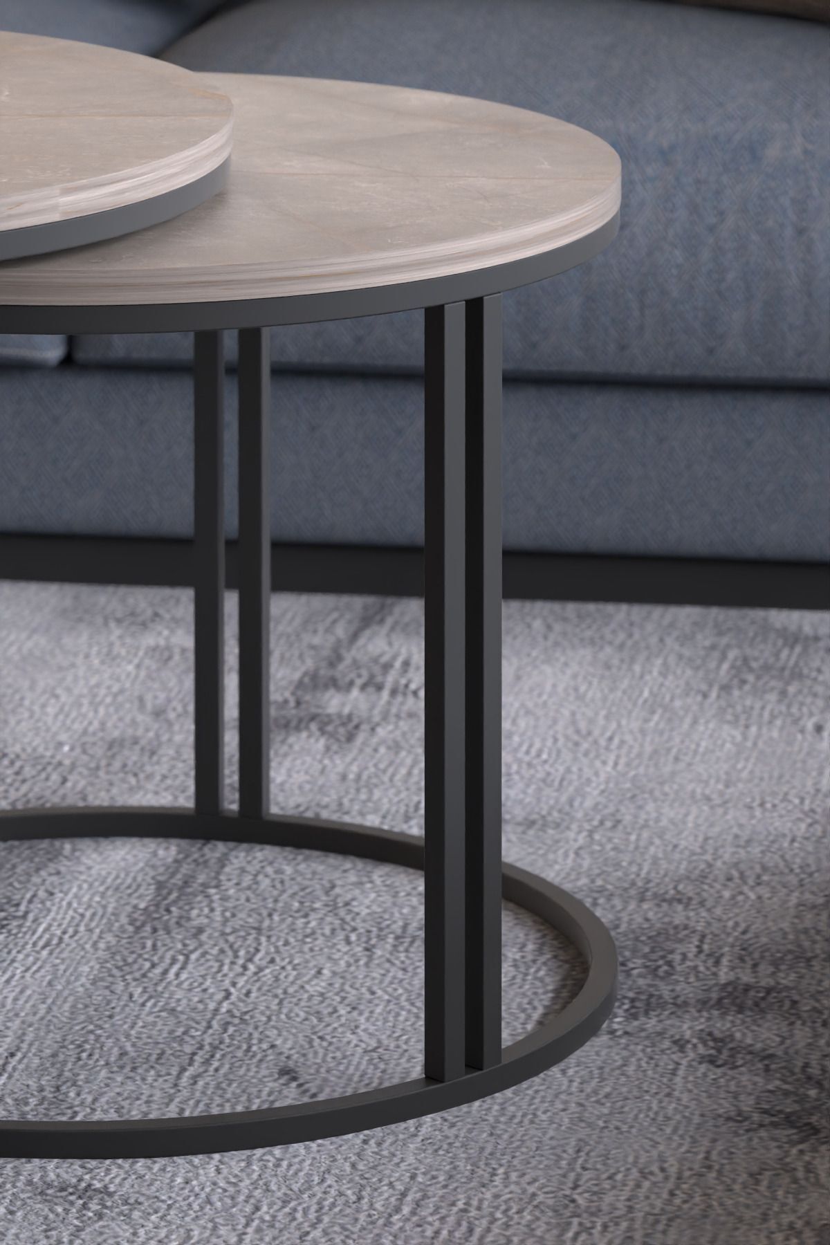 MD Dolunay Table Set Gordion Grey 3-Piece