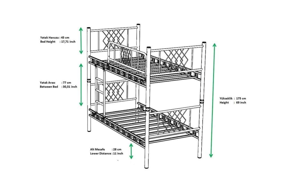 Metis Bunk Bed 90x200 ARM048 Yellow-Black