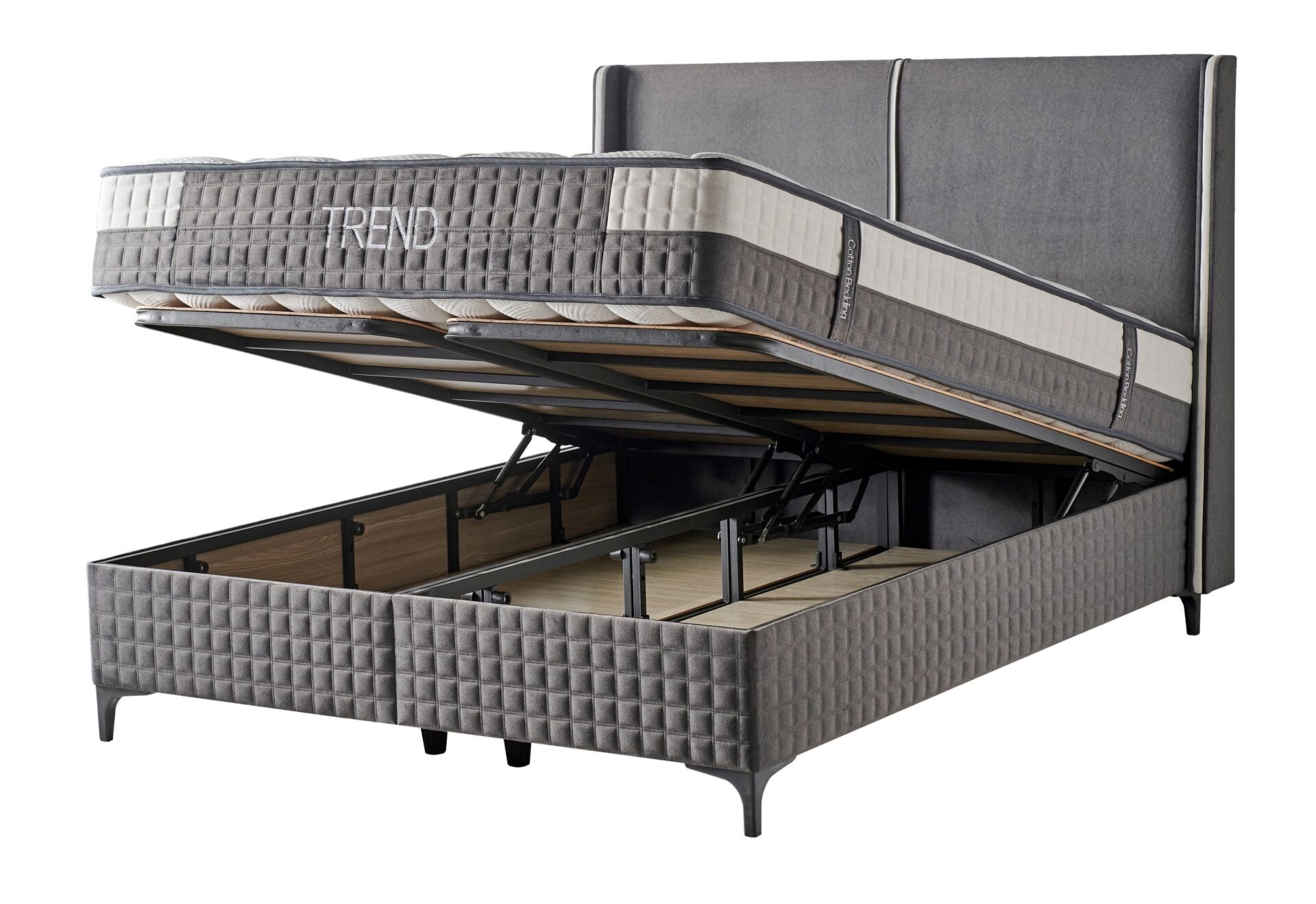 Trend Gri 180x200 Çift Kişilik Baza, Başlık Seti CB3414