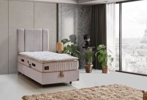 Lucca Sandıksız 90x200 Tek Kişilik Yatak, Baza, Başlık Seti CP1039