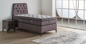 Elia 100x200 Tek Kişilik Yatak, Baza, Başlık Seti MYB1305B