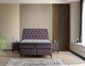 Elia 100x200 Tek Kişilik Yatak, Baza, Başlık Seti MYB1305B