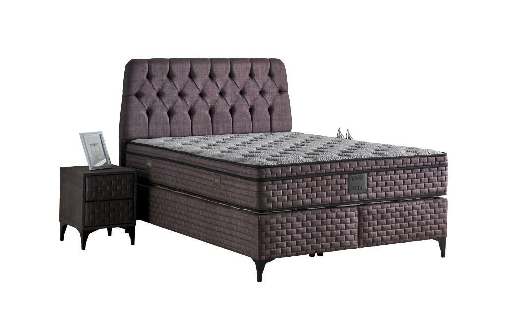 Elia 140x190 Çift Kişilik Yatak, Baza, Başlık Seti MYB1305B