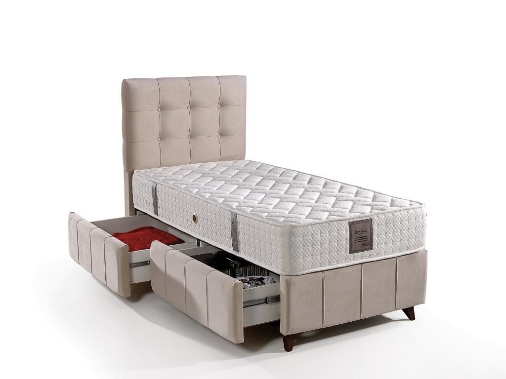 MD Polo Çekmeceli 90x190 Tek Kişilik Baza, Başlık Seti GM1175