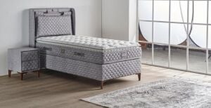 Truva 90x190 Tek Kişilik Yatak, Baza, Başlık Seti MYB1306