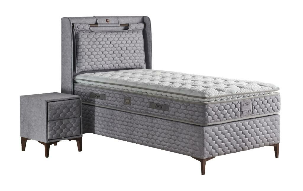 Truva 100x200 Tek Kişilik Yatak, Baza, Başlık Seti MYB1306