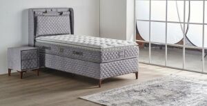 Truva 100x200 Tek Kişilik Yatak, Baza, Başlık Seti MYB1306