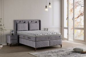 Truva 140x190 Çift Kişilik Yatak, Baza, Başlık Seti MYB1306