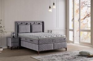 Truva 140x190 Çift Kişilik Yatak, Baza, Başlık Seti MYB1306