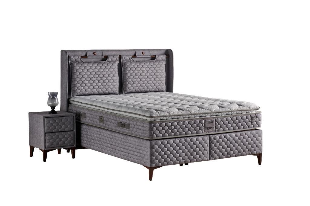 Truva 150x200 Çift Kişilik Yatak, Baza, Başlık Seti MYB1306