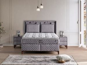 Truva 150x200 Çift Kişilik Yatak, Baza, Başlık Seti MYB1306