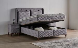 Truva 160x200 Çift Kişilik Yatak, Baza, Başlık Seti MYB1306