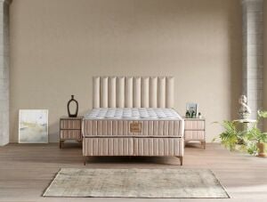 Lidya 150x200 Çift Kişilik Yatak, Baza, Başlık Seti MYB1307A
