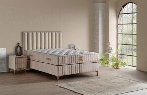 Lidya 160x200 Çift Kişilik Yatak, Baza, Başlık Seti MYB1307A