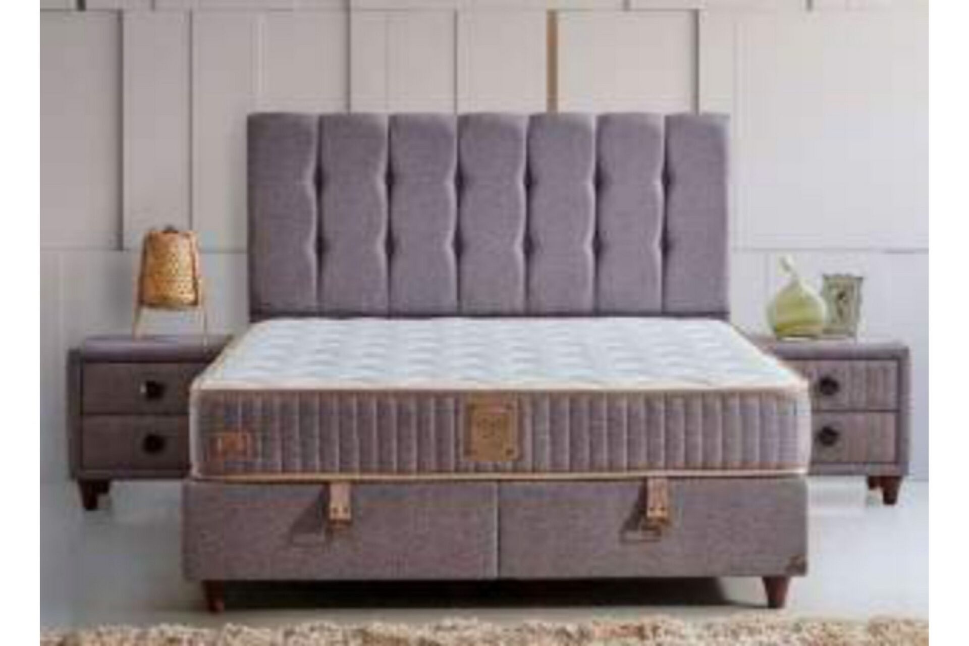 Inci Plus 140x200 Double Mattress, Divan Base, Headboard Set CP1041