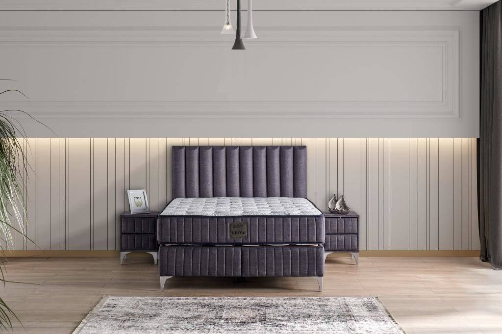 Lidya 150x200 Çift Kişilik Yatak, Baza, Başlık Seti MYB1307B