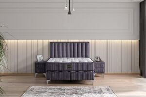 Lidya 150x200 Çift Kişilik Yatak, Baza, Başlık Seti MYB1307B