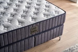 Lidya 150x200 Çift Kişilik Yatak, Baza, Başlık Seti MYB1307B