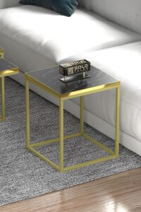 MD Gold 5'li Sehpa Seti Bendir Siyah