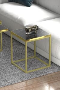 MD Gold 5'li Sehpa Seti Bendir Siyah