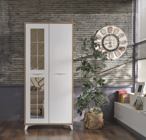 MD Havin 2 Kapılı Ceviz-Beyaz Dolap AT1053