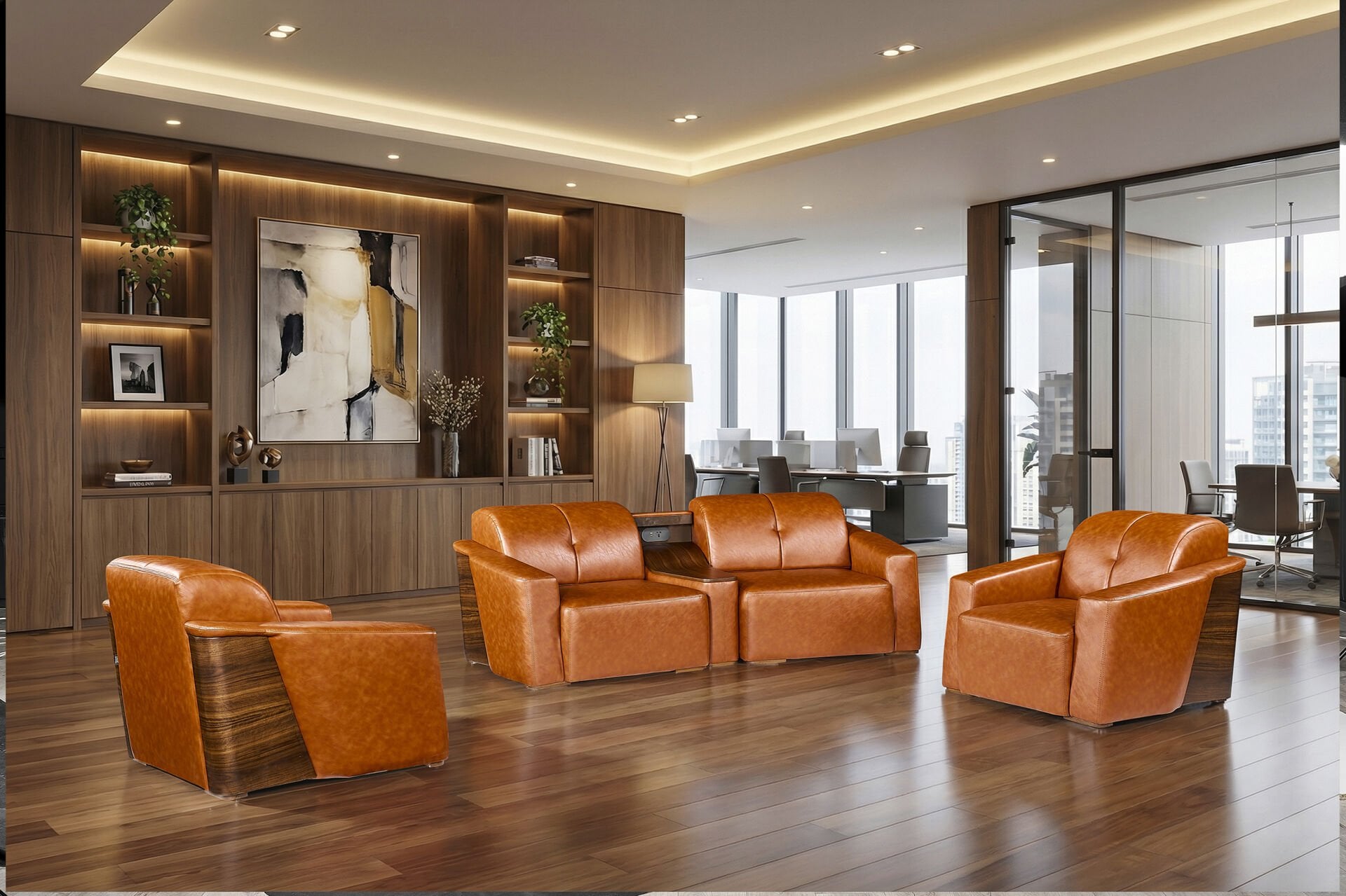 Bentley Konsollu Ofis Koltuk Takımı FSM1401