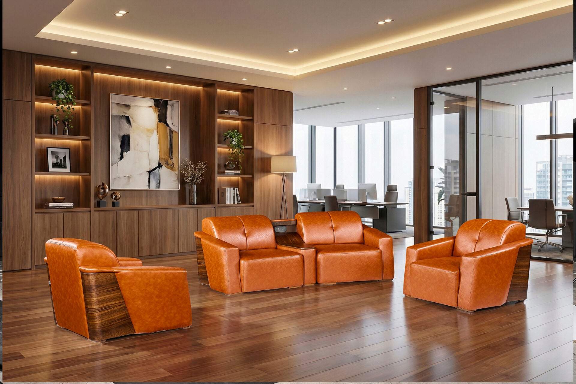 Bentley Konsollu Ofis Koltuk Takımı FMS1401