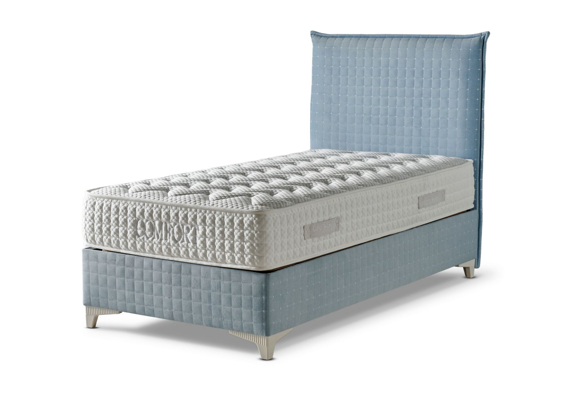 Comfort Mavi 90x190 Tek Kişilik Baza, Başlık Seti CB3415