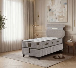 Lucca 90x190 Tek Kişilik Yatak, Baza, Başlık Seti EY3005