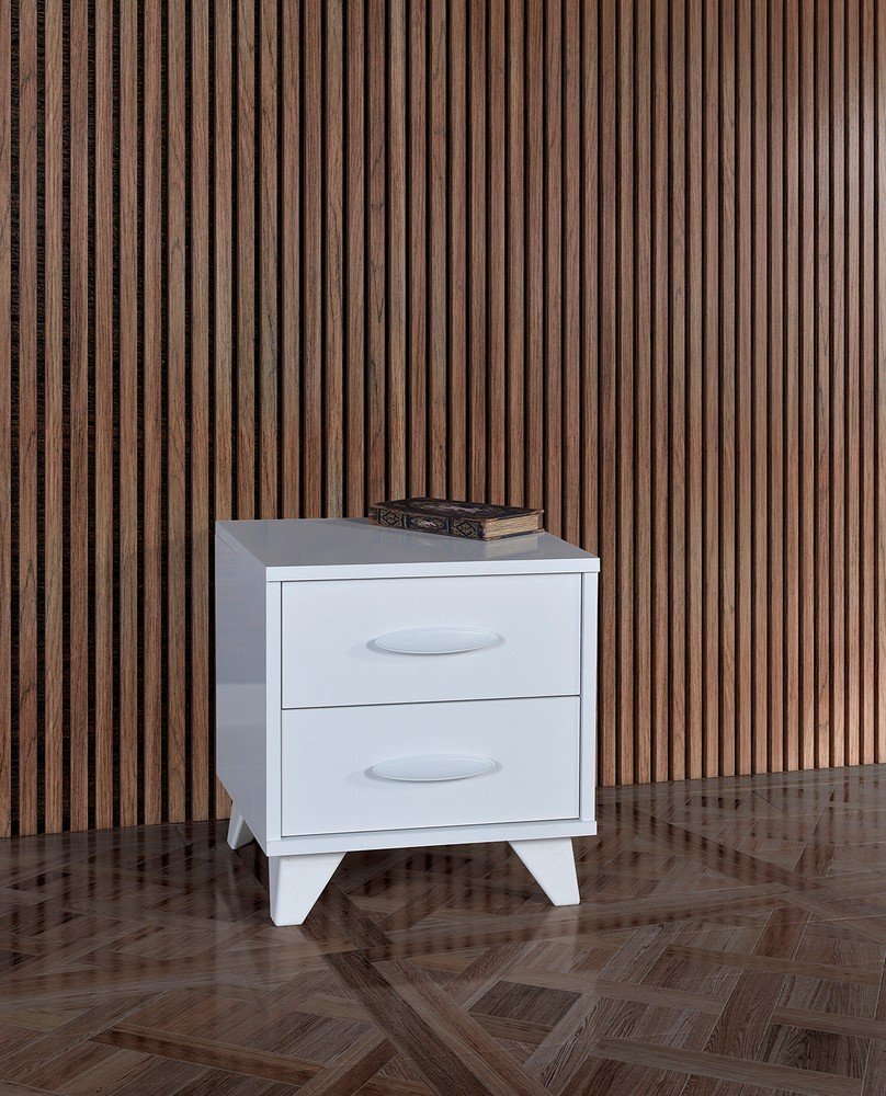 Hira White Bedside Table ECN5970