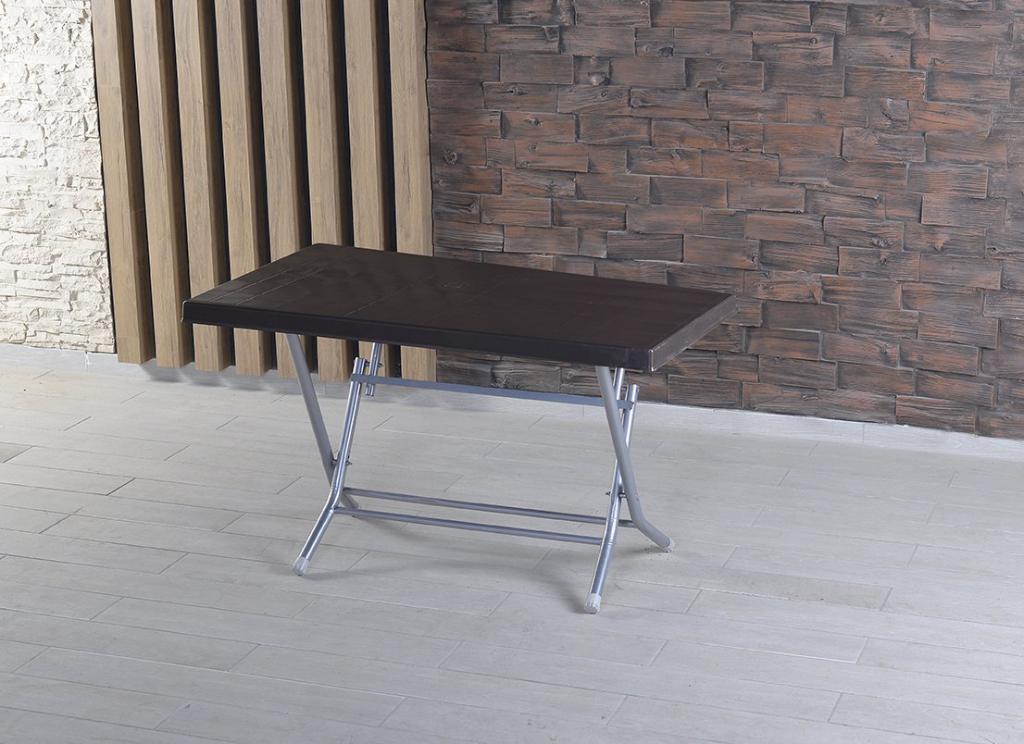 MD S348 Folding Plastic Table (Dark Coffee)